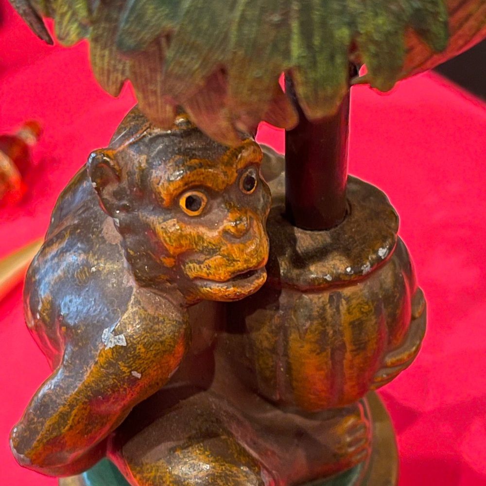 CHARMING VINTAGE MONKEY CANDLE HOLDER